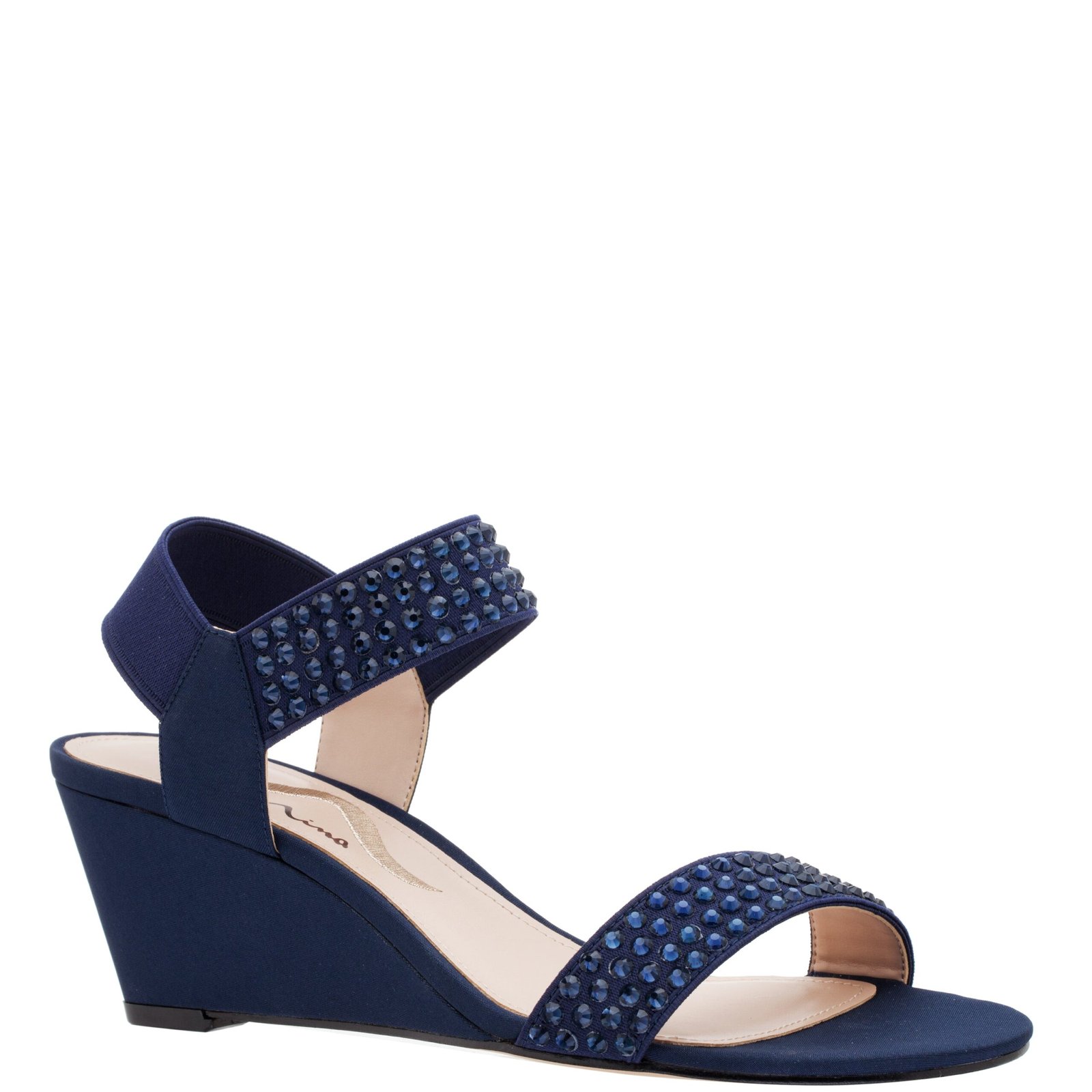 Nina Shoes Naritha Navy Suedette Wedge Sandal