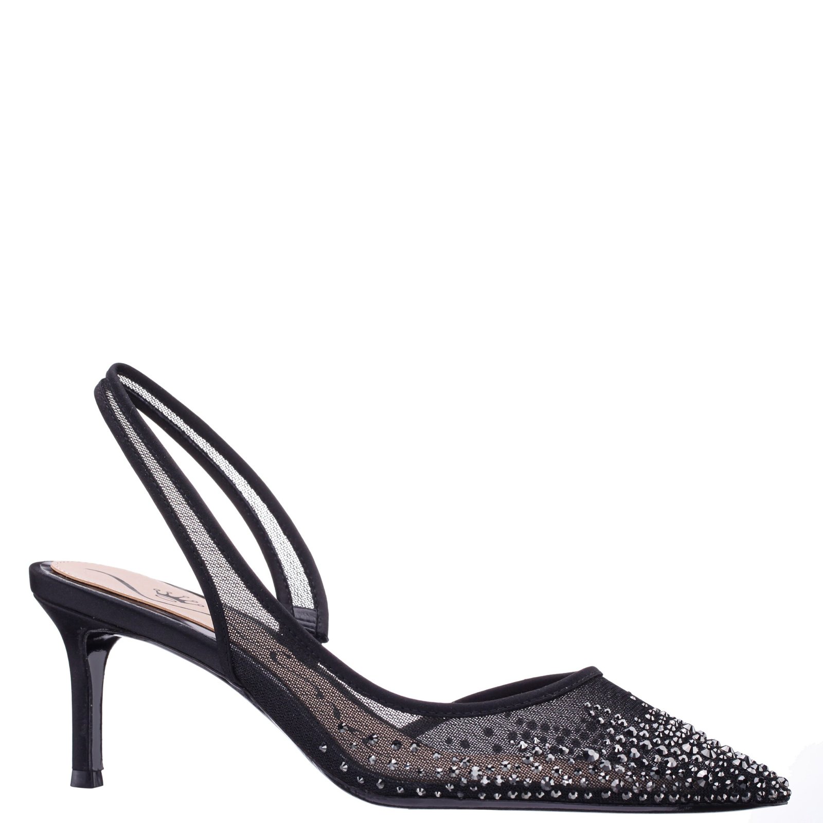 Nina Shoes Nazaria Black Sling Back Mid-Heel Pumps