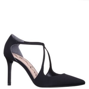 Nina Shoes Netta Black Satin High-Heel Pump