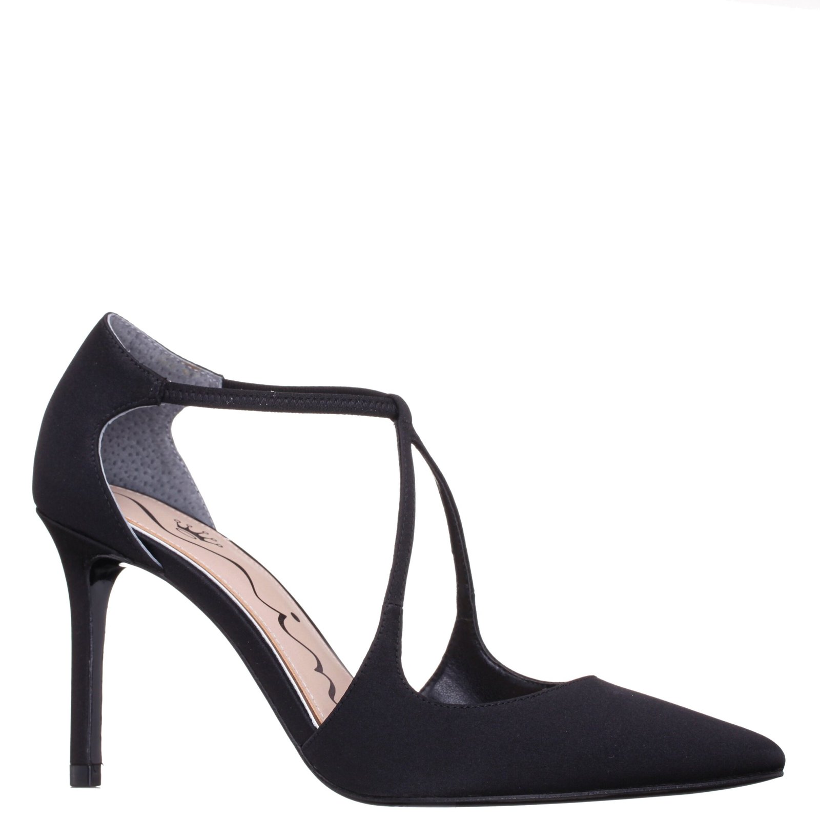 Nina Shoes Netta Black Satin High-Heel Pump