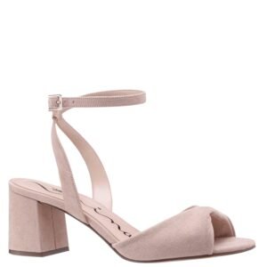 Nina Shoes Women's Neza Alamo Tan Suedette Mid-Heel Block Sandal|