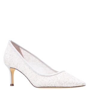 Nina Shoes Nikki Silver Mid-Heel Pointed-Toe Evening Pump