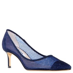 Nina Shoes Niley New Navy Satin Low-Heel Classic Dressy Pump
