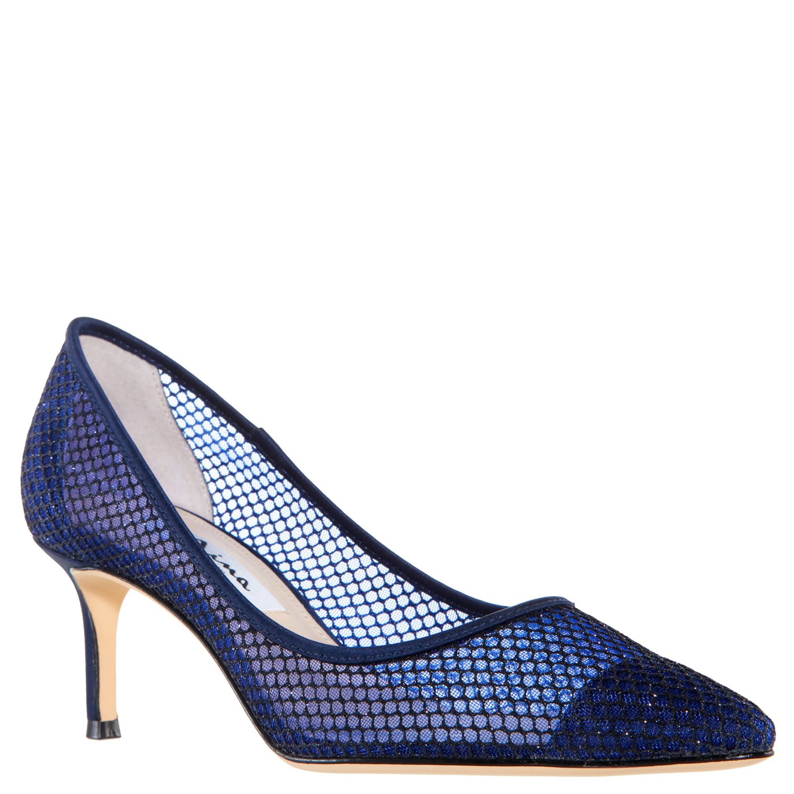 Nina Shoes Niley New Navy Satin Low-Heel Classic Dressy Pump