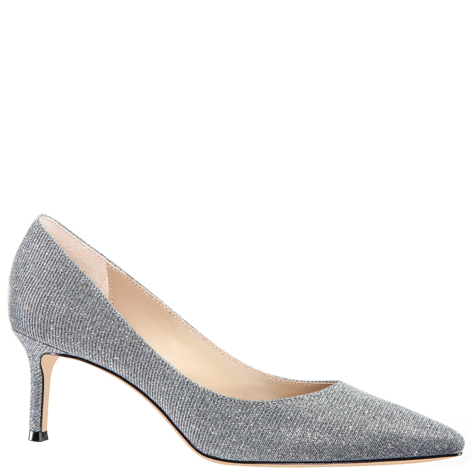 Nina Shoes Nina60 Charcoal Metallic Textured Mid-Heel Classic Pump