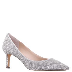 Nina Shoes Nina60 Clear Crystal On Alamo Tan Mid-Heel Pump