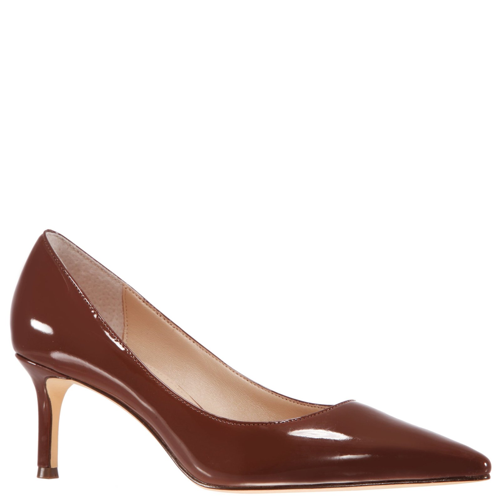 Nina Shoes Nina60 Mocha Patent Leatherette Mid-Heel Classic Pump