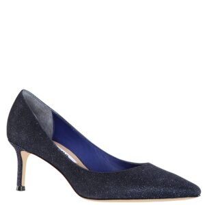Nina Shoes Nina60 Navy Metallic Textured Mid-Heel Classic Pump