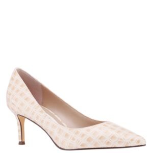 Nina Shoes Nina60 Parchment Croco Patent Leatherette Mid-Heel Classic Pump