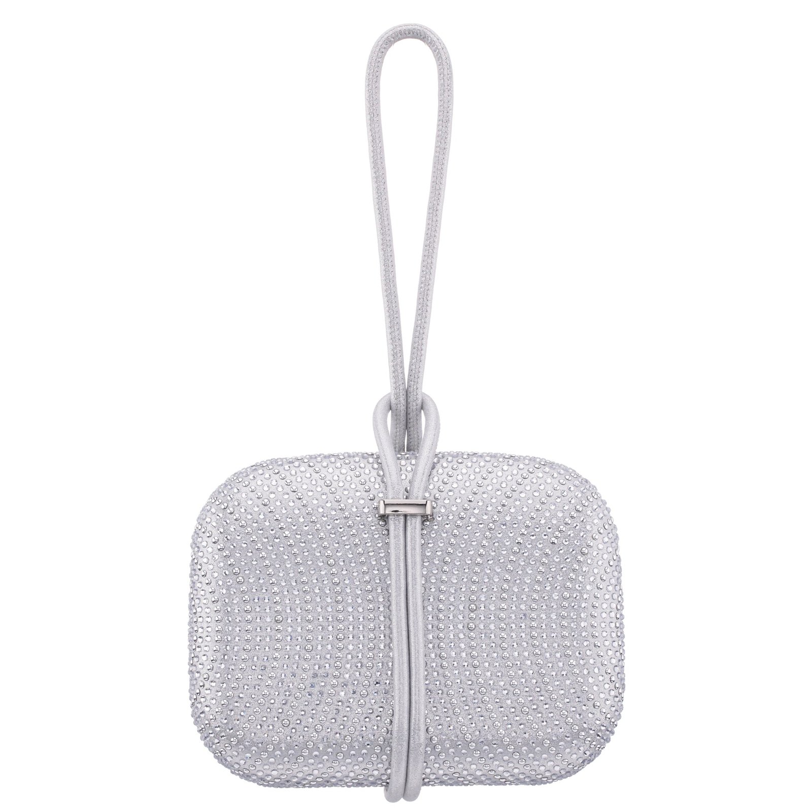 Nina Shoes Noor True Silver Glass Crystal/Reflective Suedette Minaudiere
