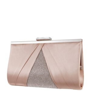 Nina Shoes Ophelia Pearl Rose Pleated Satin Frame Clutch