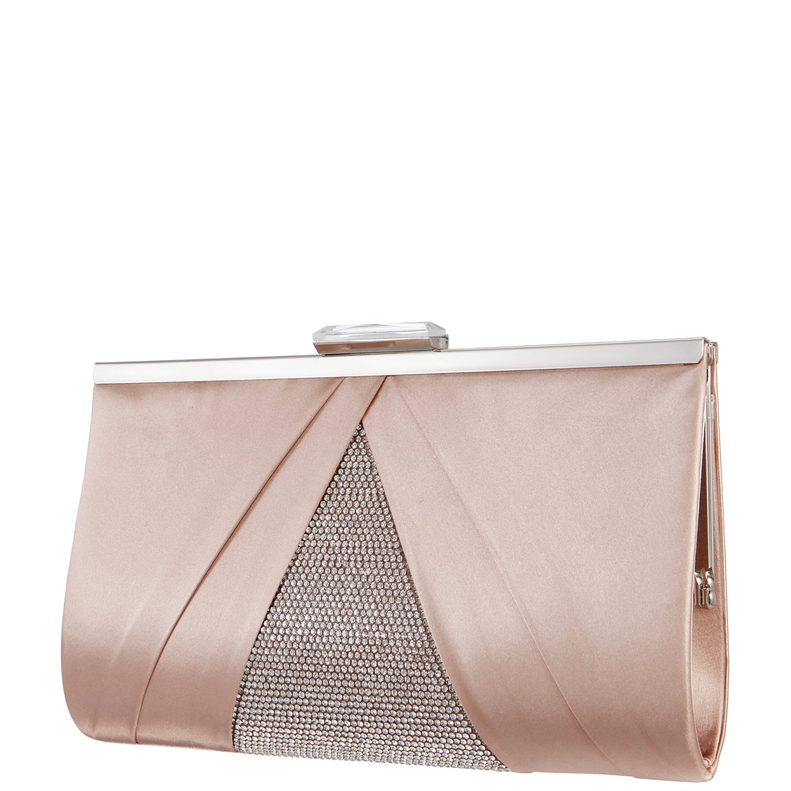 Nina Shoes Ophelia Pearl Rose Pleated Satin Frame Clutch