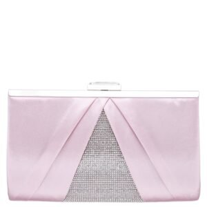 Nina Shoes Ophelia Rose Mist Pleated Satin Frame Clutch
