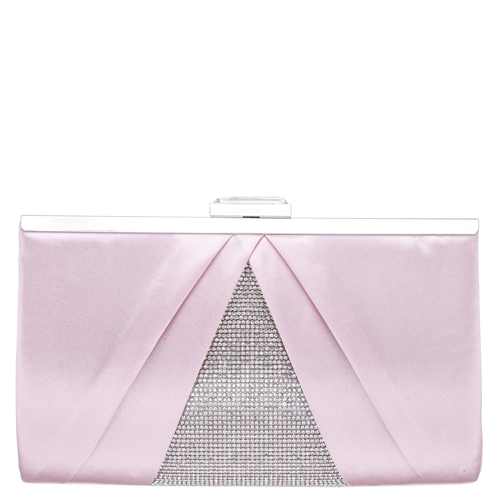Nina Shoes Ophelia Rose Mist Pleated Satin Frame Clutch