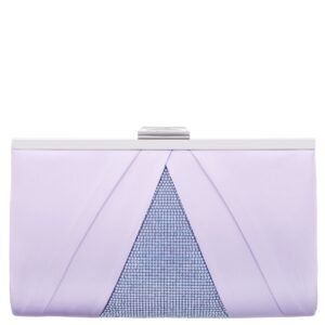 Nina Shoes Ophelia Royal Lilac Pleated Satin Frame Clutch