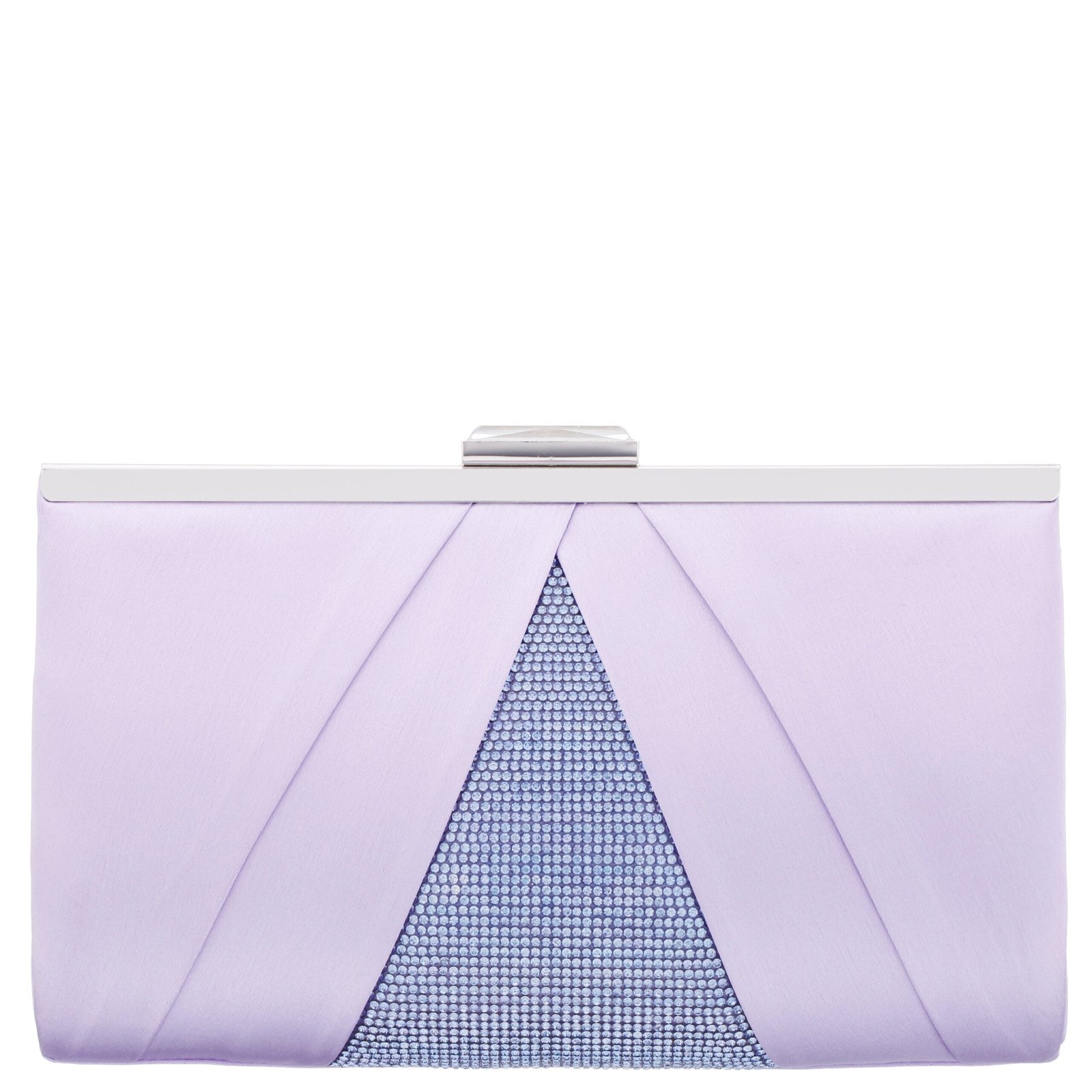 Nina Shoes Ophelia Royal Lilac Pleated Satin Frame Clutch