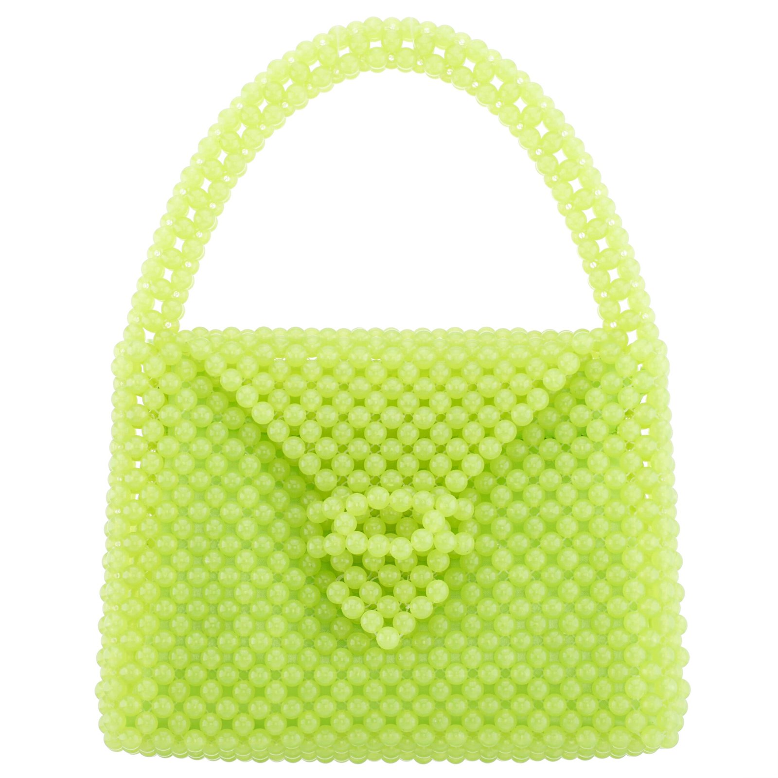 Nina Shoes Opie Lime Beaded Satchel With Inner Satin Pouch