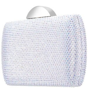 Nina Shoes Pacey White Ab Allover Crystal Minaudiere