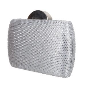 Nina Shoes Pacey Silver Allover Crystal Minaudiere