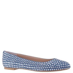 Nina Shoes Paula Blue Denim With Rhinestones Ballerina Flat
