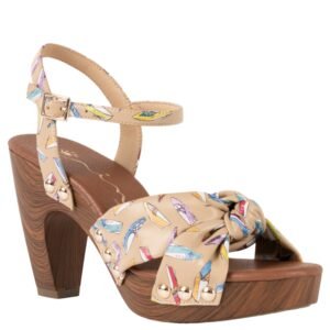 Nina Shoes Pop Beige Ankle Strap High-Heel Platform Sandals
