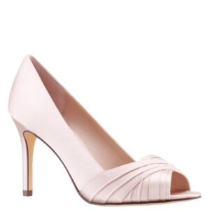 Nina Shoes Rhiyana Pearl Rose Satin Peep Toe High-Heel Classic Pump