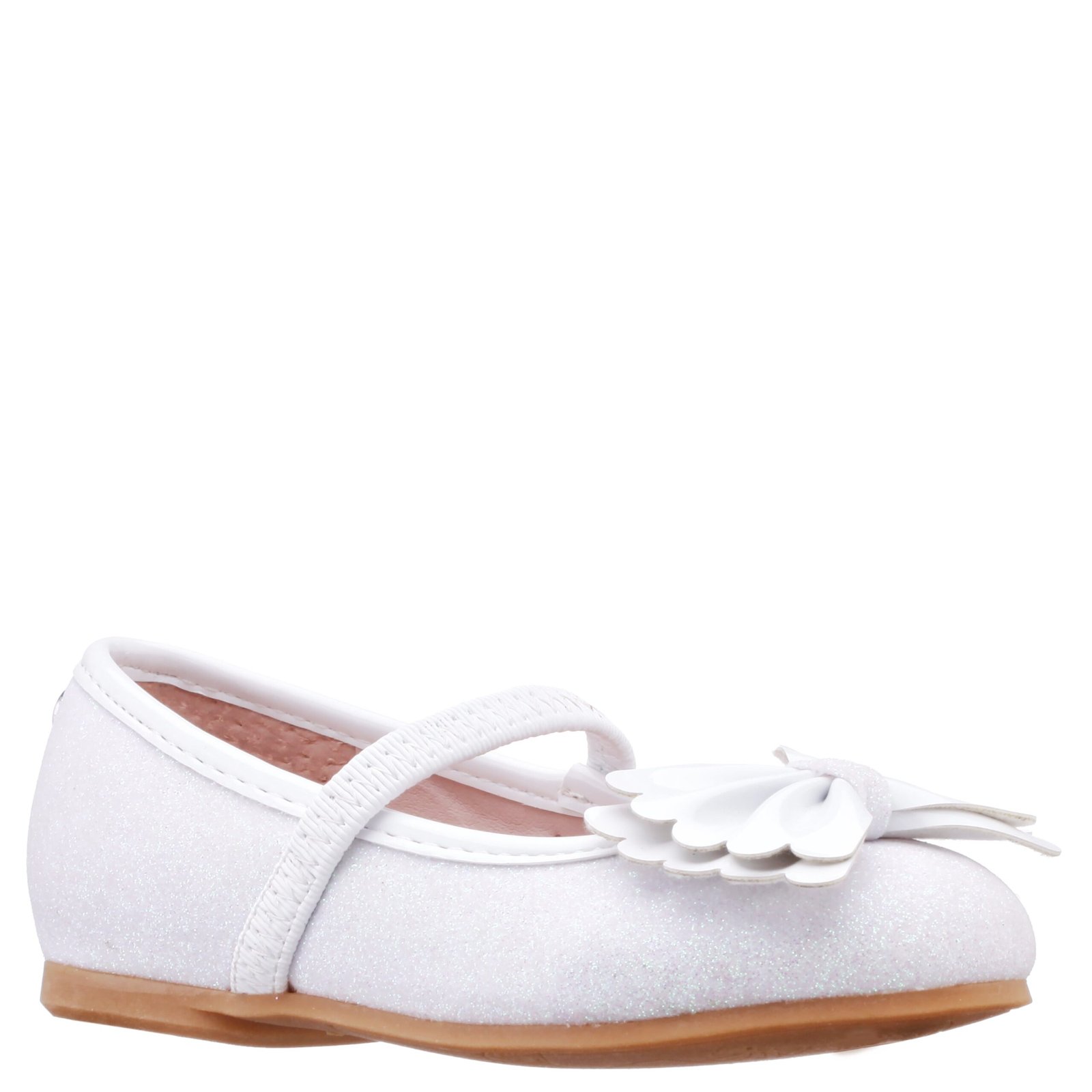 Nina Shoes Girls Rosalina Toddler-White-Fine Glitter Material
