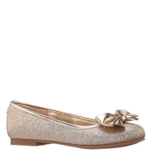Nina Shoes Girls Rose Gold Glitter Ballet Flats