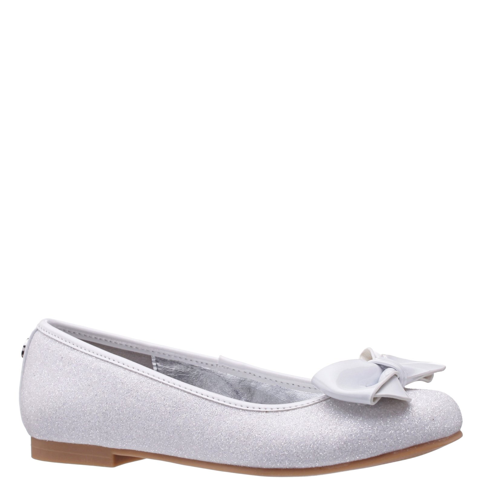 Nina Shoes Girls Rose White Glitter Ballet Flats