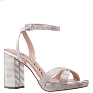 Nina Shoes Secelia Platino Ankle Strap High-Heel Platform Sandals