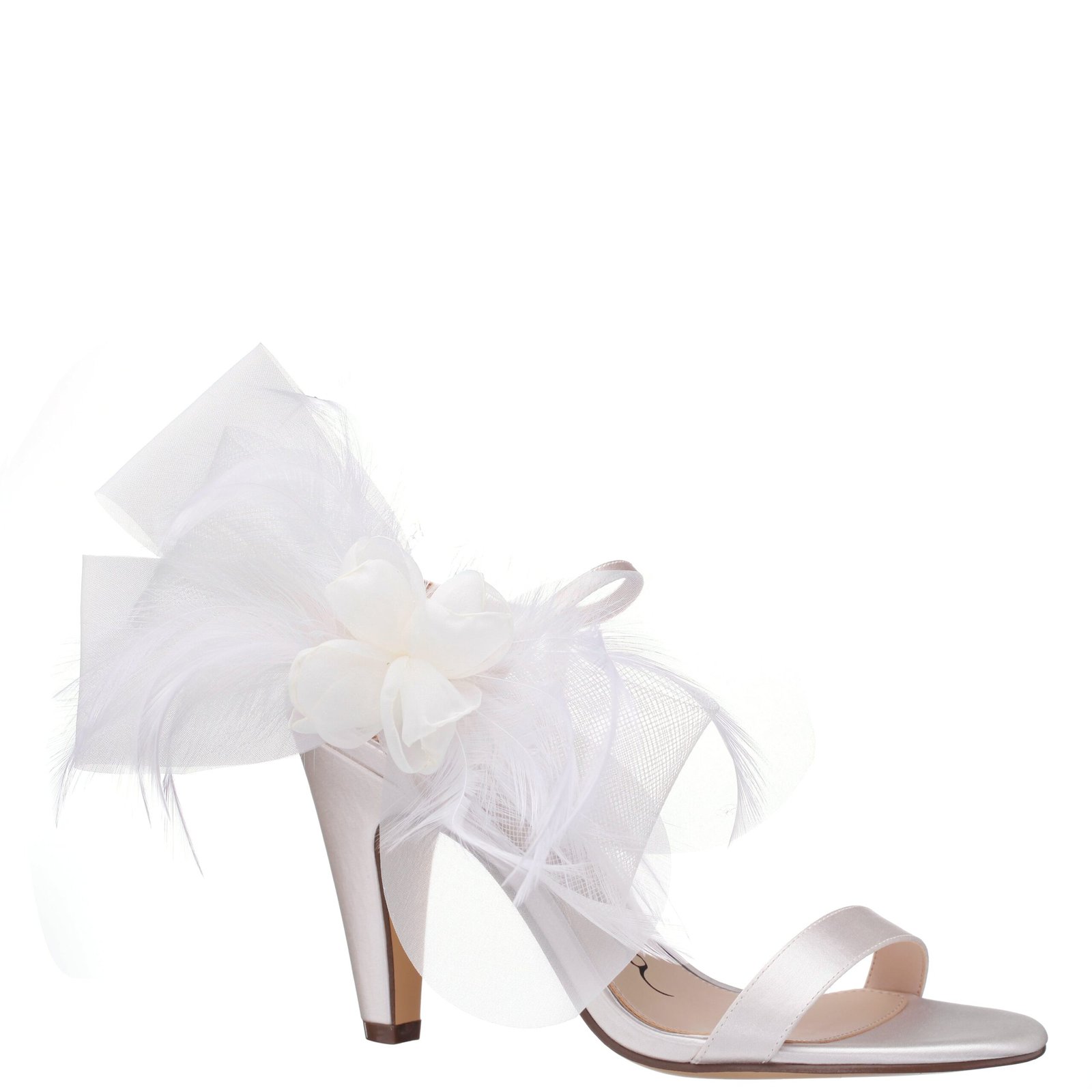 Nina Shoes Sheryl Ivory Ankle Strap High-Heel Sandals