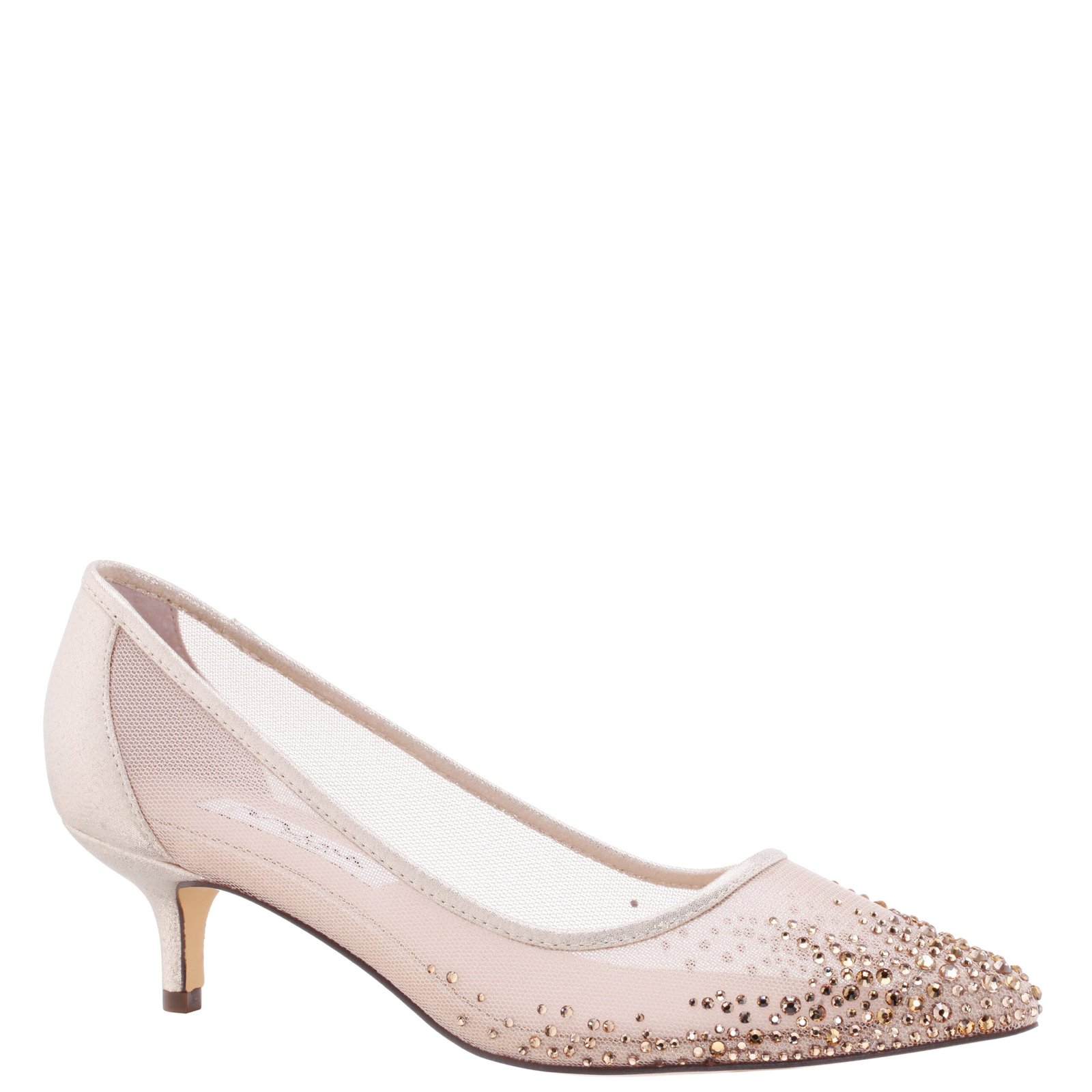 Nina Shoes Sofie Platino Low-Heel Pointy-Toe Classic Dress Pump