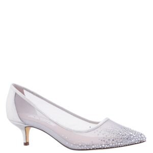 Nina Shoes Sofie True Silver Low-Heel Pointy-Toe Classic Dress Pump