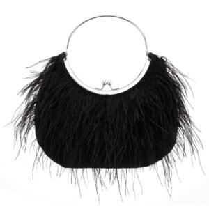 Nina Shoes Splash Women's Black Feather Adorned Kiss