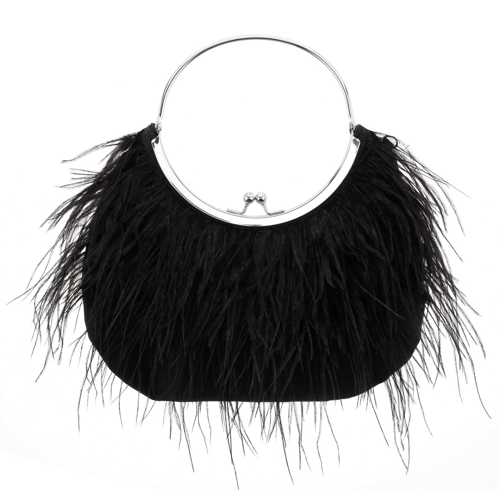 Nina Shoes Splash Women's Black Feather Adorned Kiss