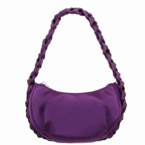 Nina Shoes Starry Eggplant Braided Crystal Detail Hobo Bag