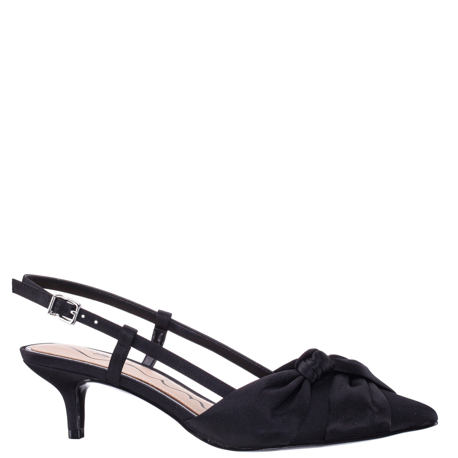 Nina Shoes Stella Black Sling Back Low-Heel Pumps