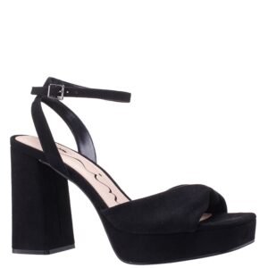 Nina Shoes Women's Suellen Black Glam Suedette High-Heel Platform Sandal|