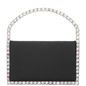 Nina Shoes Sugar Black Satin/Crystal Frame Bag