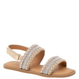 Nina Shoes Girls Suissa Light Gold Flat Sandal