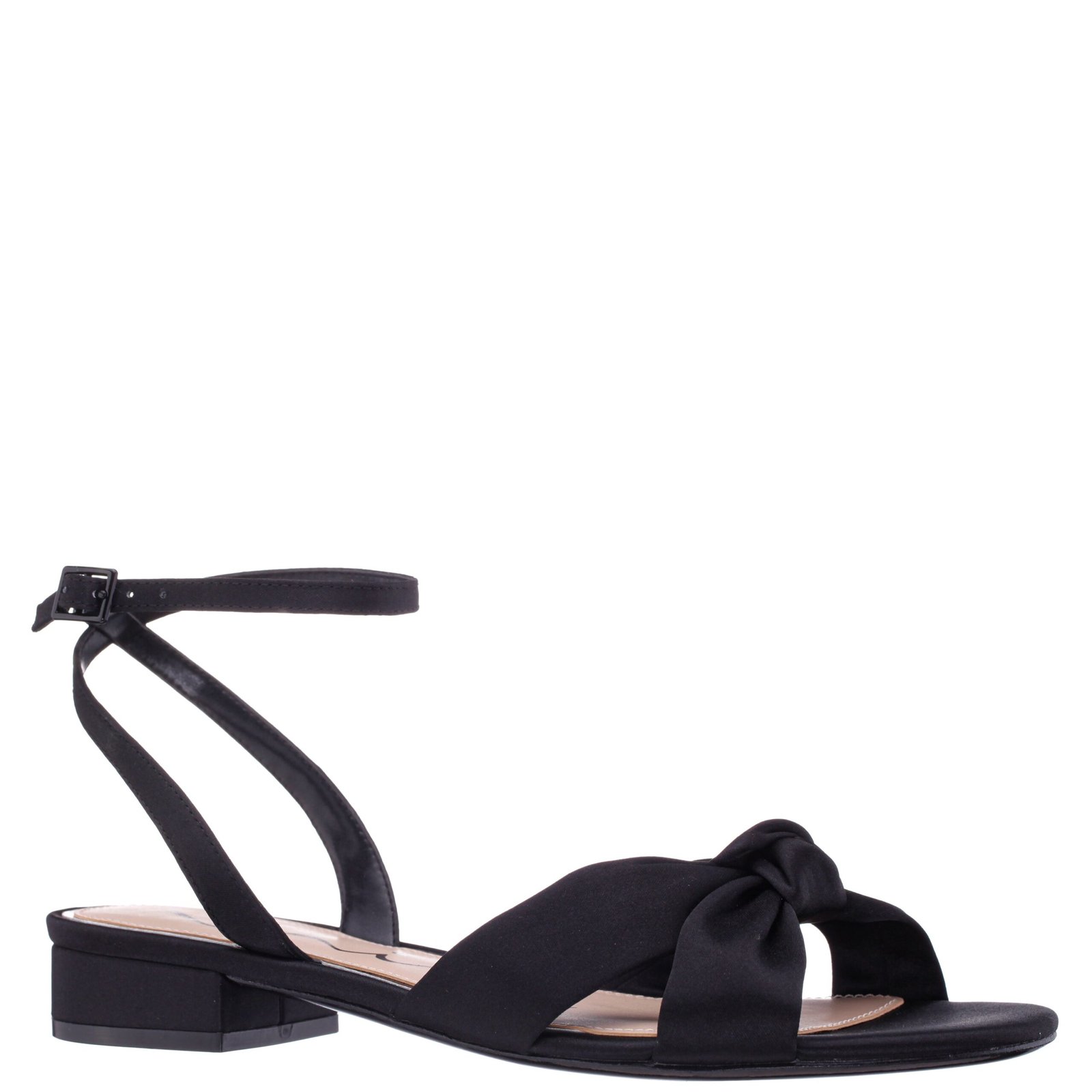 Nina Shoes Sulma Black Ankle Strap Flat-Shoe Sandals