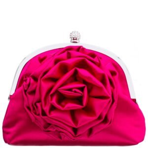 Nina Shoes Sweetie Parfait Pink Flower Embellished Frame Clutch