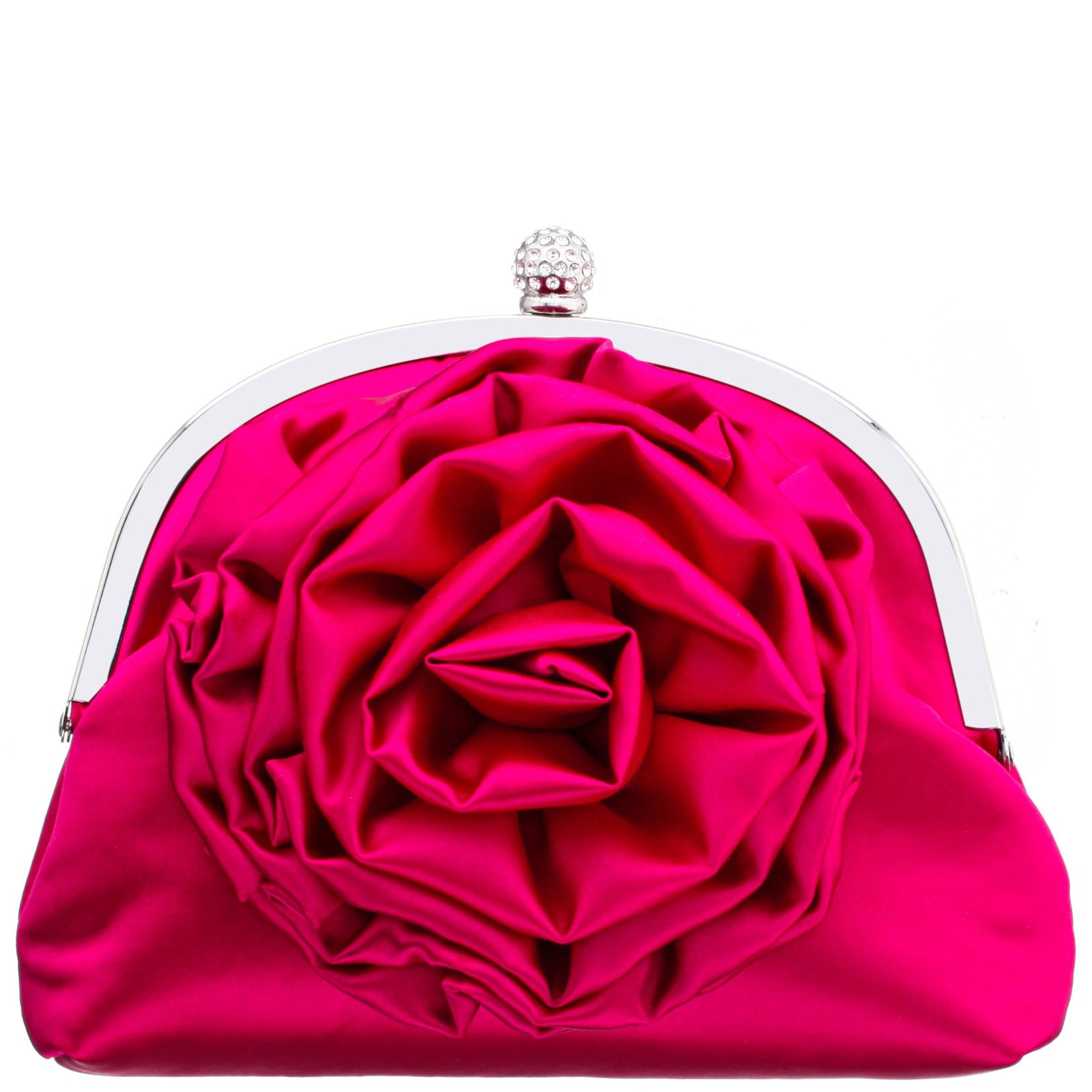 Nina Shoes Sweetie Parfait Pink Flower Embellished Frame Clutch