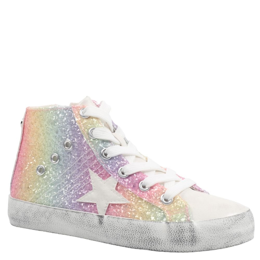 Nina Shoes Girls Taralyn Multi Colored Glitter High Top Sneakers