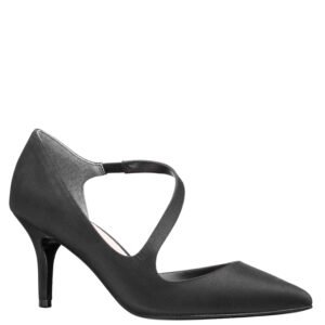 Nina Shoes Thelma Black Peau Pointy-Toe Mid-Heel Classic Pump