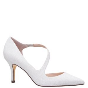 Nina Shoes Thelma Silver Fantasy Net Pointy-Toe Mid-Heel Classic Pump