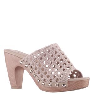 Nina Shoes Ursula Natural Linen Slip On High-Heel Platform Sandals