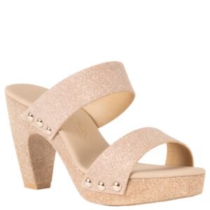 Nina Shoes Vegas Nude Slip On High-Heel Platform Sandals