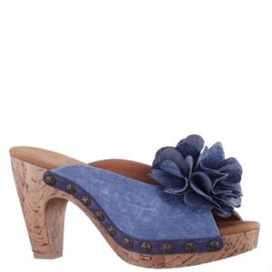 Nina Shoes Veneto Denim Slip On High-Heel Platform Sandals