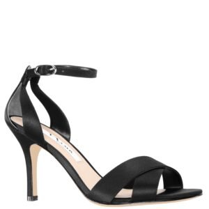 Nina Shoes Venus Black Satin High-Heel Dress Sandal